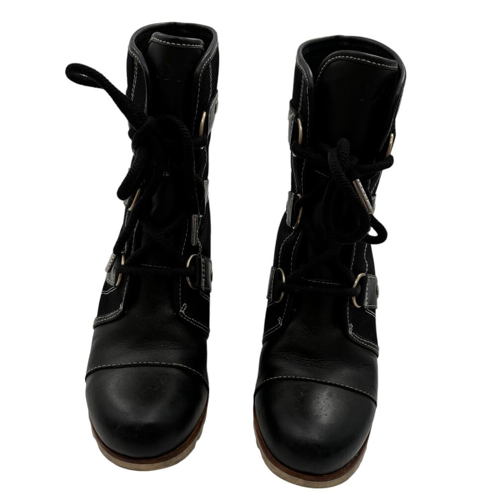 Sorel Joan Of Arctic Mid X Celebration Black Hidden Wedge Winter Boots - Picture 5 of 13